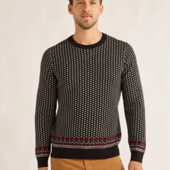 Free Assembly Men's Nordic Stitch Crewneck Sweater Size Small - Picture 5 of 5